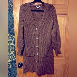 Oversized warm thick long chunky sweater or sweater dress